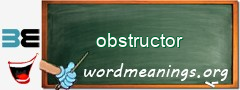 WordMeaning blackboard for obstructor